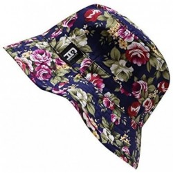 Bucket Hats Rose Garden Bucket Hats - Navy - CB11V9YIYDN $15.28