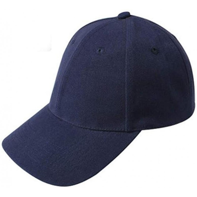 Baseball Caps Caps- Fashion Unisex Solid Color Blank Snapback Baseball Cap Hip Hop Hats - Navy - CT12DZ0JNZ1 $13.50