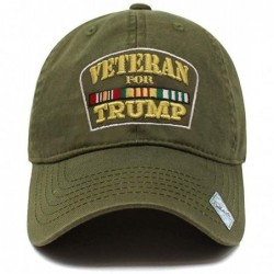 Baseball Caps Veterans for Trump Dad Hat Cotton Ball Cap Baseball Cap Hand Wash PC101 - Pc101 Army Green - CA19469TGX5 $20.59