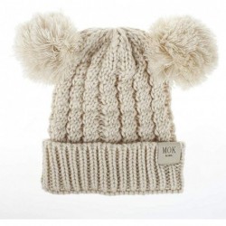 Skullies & Beanies Baby Beanie Hat Pom Pom Ears Knitted Basic Soft Beanie Baby Winter Hats for 2019 Warm Winter - Beige - CG1...