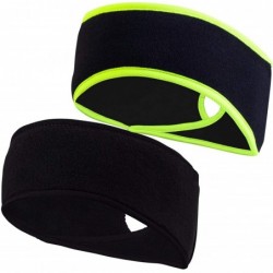 Balaclavas Women's Ponytail Headband - Fleece Earband - Winter Running Headband - Black - Black/Hi-vis - C5194W77U2T $43.93