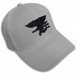 Baseball Caps Custom Baseball Cap Navy Seal Black Logo Embroidery Dad Hats for Men & Women - Gray - CK1229CHB2X $23.60