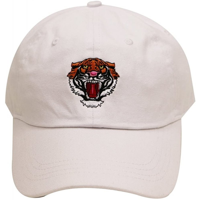 Baseball Caps Tre120 Angry Tiger Face Cotton Baseball Caps - Multi Colors - White - CB18C7DETDE $23.36