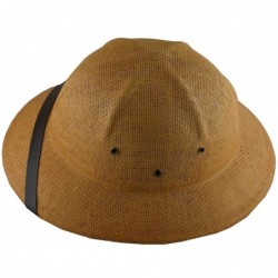 Fedoras Summer 100% Straw Pith Helmet Postman Hat Brown - CI11WQGMEV1 $57.63