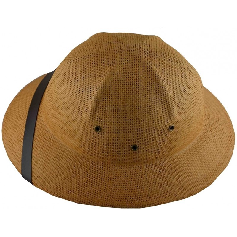 Fedoras Summer 100% Straw Pith Helmet Postman Hat Brown - CI11WQGMEV1 $37.46
