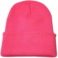 Newsboy Caps Unisex Solid Slouchy Knitting Beanie Warm Cap Ski Hat - Pink a - CG18EM55HXI $20.15