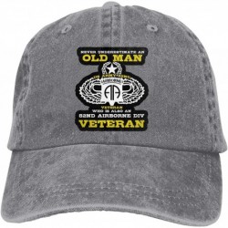 Baseball Caps 82Nd Airborne Division Veteran Vintage Adjustable Denim Hat Baseball Caps for Man and Woman - Gray - C318W57A2Y...
