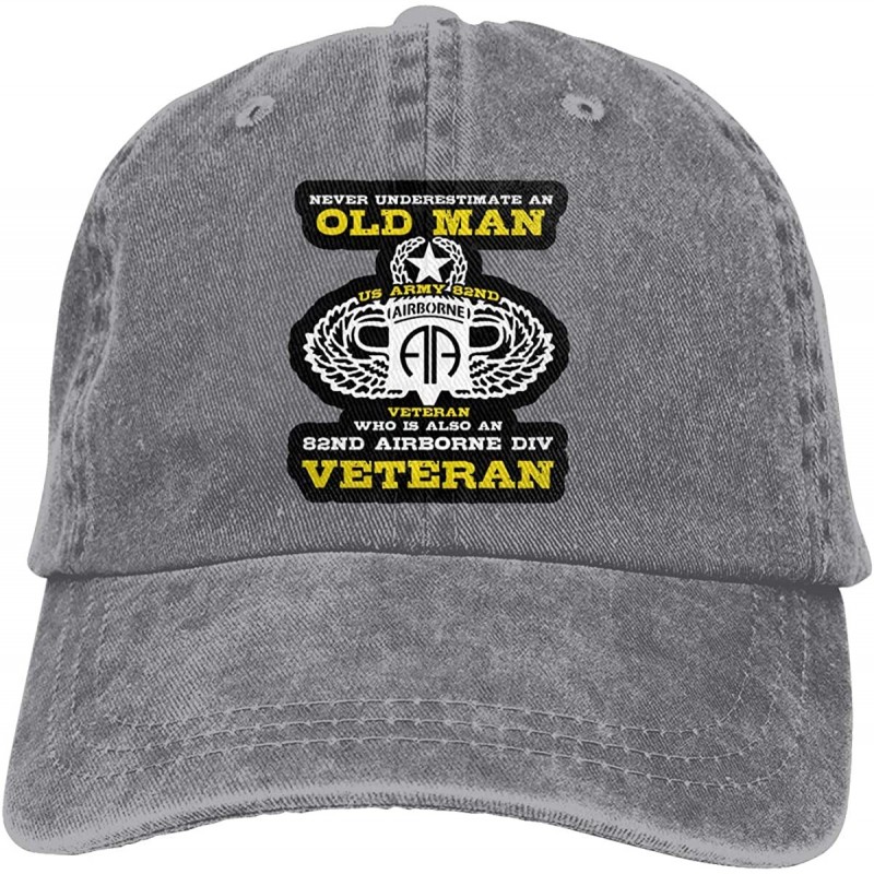 Baseball Caps 82Nd Airborne Division Veteran Vintage Adjustable Denim Hat Baseball Caps for Man and Woman - Gray - C318W57A2Y...
