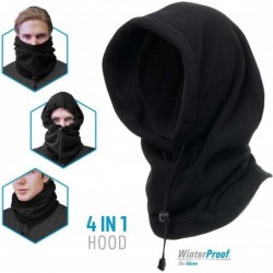 Balaclavas 4 in 1 Full Face Hood for Adults- Fleece Balaclava- Ski Mask Hoodie- Face Fleece Mask - CW18ZCL83OU $19.94