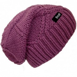 Skullies & Beanies Slouchy Beanie for Women - Plush Knitted Winter Hat Stocking Cap M113NF - Purple - CY11CH1ER8X $42.79