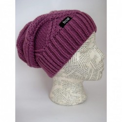 Skullies & Beanies Slouchy Beanie for Women - Plush Knitted Winter Hat Stocking Cap M113NF - Purple - CY11CH1ER8X $39.05