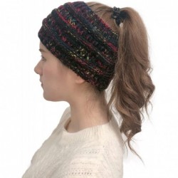 Skullies & Beanies Women Winter Stretchy Soft Knitted Comfort Beanie Hats Skullies Cap Ear Warmer Headband (Black+White+Gray-...