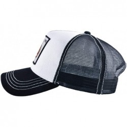 Baseball Caps Unisex Animal Mesh Trucker Hat Snapback Square Patch Baseball Caps - Black White Eagle - C918REYME7N $26.70