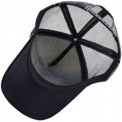 Baseball Caps Unisex Animal Mesh Trucker Hat Snapback Square Patch Baseball Caps - Black White Eagle - C918REYME7N $26.70