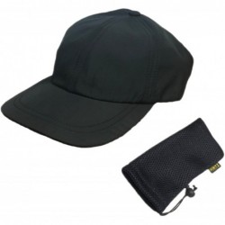 Sun Hats Tactical Cap - Folding Outdoor Hat w/Bag - Travel Military - Black Microfiber - CF18DHXZI2Q $27.12