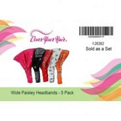 Headbands Bandana Headband-Paisley Bandana Headband Wrap- 5 PC Wide Headbands-Christmas Gifts - CG11LC75L15 $25.80