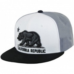 Baseball Caps California Republic Flat Bill Snapback (White/Black/Grey) - CJ11GOZ7LPT $26.94