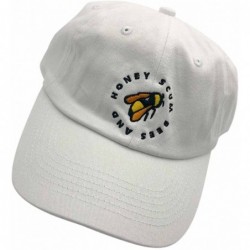 Baseball Caps Golf Wang Baseball Cap Bee Dad hat Embroidery Baseball Cap Cotton Dad Hat Unisex - White - CX187G9ZNIU $26.13
