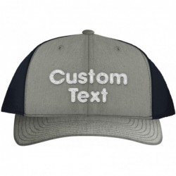 Baseball Caps Custom Embroidered C112 Trucker Hat - Your Text Here - Personalized Text - CP07 - Heather \ Navy - CV18TWT0ATN ...