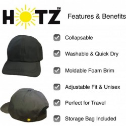 Sun Hats Tactical Cap - Folding Outdoor Hat w/Bag - Travel Military - Black Microfiber - CF18DHXZI2Q $26.77