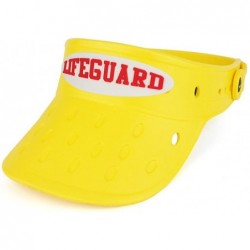 Visors Durable Adjustable Floatable Summer Visor Hat with Lifeguard Snap Charm - Yellow - CM17YXNR6I4 $28.10
