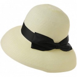 Sun Hats Womens UPF50 Foldable Summer Sun Beach Straw Hats Accessories Wide Brim - 00043_white - CX17YNA2RED $33.60