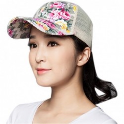 Baseball Caps Women's Adjustable Print Floral Baseball Hat Caps Sun Hat - Beigel - C612CWHHZPN $33.91