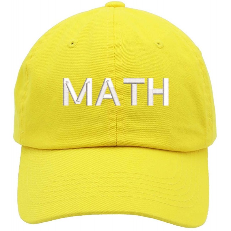 Baseball Caps Math Make America Think Harder Embroidered Low Profile Soft Crown Unisex Baseball Dad Hat - Yellow - CK193442ER...