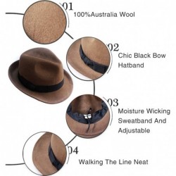 Fedoras Wool Trilby Hat Felt Fedora Hats Men Wide Brim Manhattan Gangster Gatsby Costume Caps Wonderful - A1-brown - C018694L...