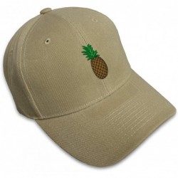 Baseball Caps Custom Baseball Cap Pineapple Embroidery Dad Hats for Men & Women Strap Closure - Khaki - CQ11MQP6LLB $21.19