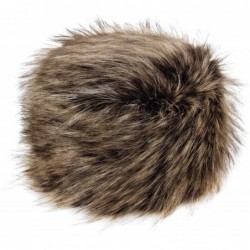 Bomber Hats Russian Faux Fur Hat for Women - Like Real Fur - Comfy Cossack Style - Hazel Wolf - C212LJGHN4B $33.60