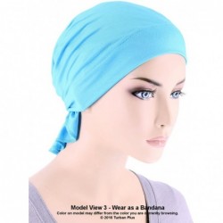 Skullies & Beanies Womens Ruffle Chemo Hat Beanie Scarf- Soft Turban Bandana Head Wrap for Cancer - 07- Red - CY12JDC5Q0L $23.80