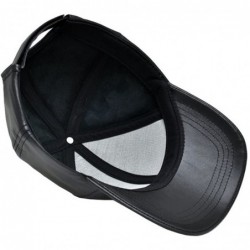 Baseball Caps Genuine Cowhide Leather Adjustable Baseball Cap Made in USA - Sky - CQ11UI9O84T $25.09