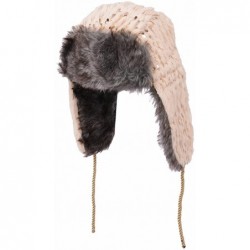Bomber Hats Earflap Hat Winter Faux Fur Trapper Ski Hats Womens Girls Mens Multi Styles - Sequins & Faux Fur - Beige - CH11O8...