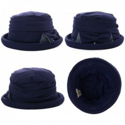 Bucket Hats Ladies Wool Cloche Hats Winter Bucket Hat 1920s Vintage Derby Hat Foldable - 89369_blue - CZ187CLWI29 $27.56