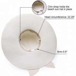 Sun Hats Womens Wide Brim Straw Hat Floppy Foldable Summer Beach Sun Hats for Women UPF50+ - Cream - CJ18U8W05ME $34.27