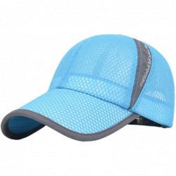 Sun Hats Unisex Mesh Tennis Cap Outdoor Anti-UV Quick Dry Adjustable Running Baseball Hat - Light Blue - C818RX3Y6Y8 $27.16