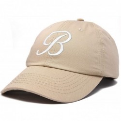 Baseball Caps Initial Hat Letter B Womens Baseball Cap Monogram Cursive Embroidered - Khaki - C718TRL9WNC $25.81