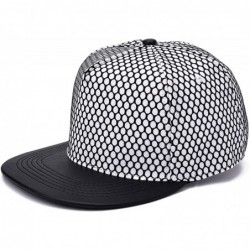 Baseball Caps Baseball Cap for Men-Adjustable Snapback Hats for Women Mesh Hip-Hop Flat Brim Visors - White - CZ1854IDGTT $18.86