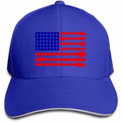 Baseball Caps Unisex Guitar Us Flag Baseball Cap Adjustable Hat for Men and Women - Blue - CM196YU95OT $29.36