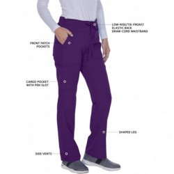 Headbands Grey's Anatomy Signature Women's 2207 3 Pocket Low Rise Scrub Pant - Plush Purple - CA18E06QQ8D $103.72