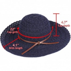 Sun Hats Womens Ladies Packable Adjustable Foldable - Navy - CE194L3D5SA $29.95