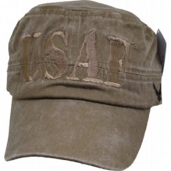 Baseball Caps USAF Flat Top Hat- Washed Coyote Brown - CW12NUNO415 $21.38