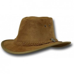 Fedoras Adventurer Fedora Leather Hat - 1095BL / 1095HI / 1095RB / 1095LM - Hickory - CH11GDBM5M3 $107.60