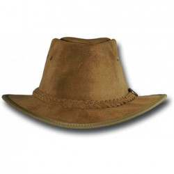 Fedoras Adventurer Fedora Leather Hat - 1095BL / 1095HI / 1095RB / 1095LM - Hickory - CH11GDBM5M3 $71.73