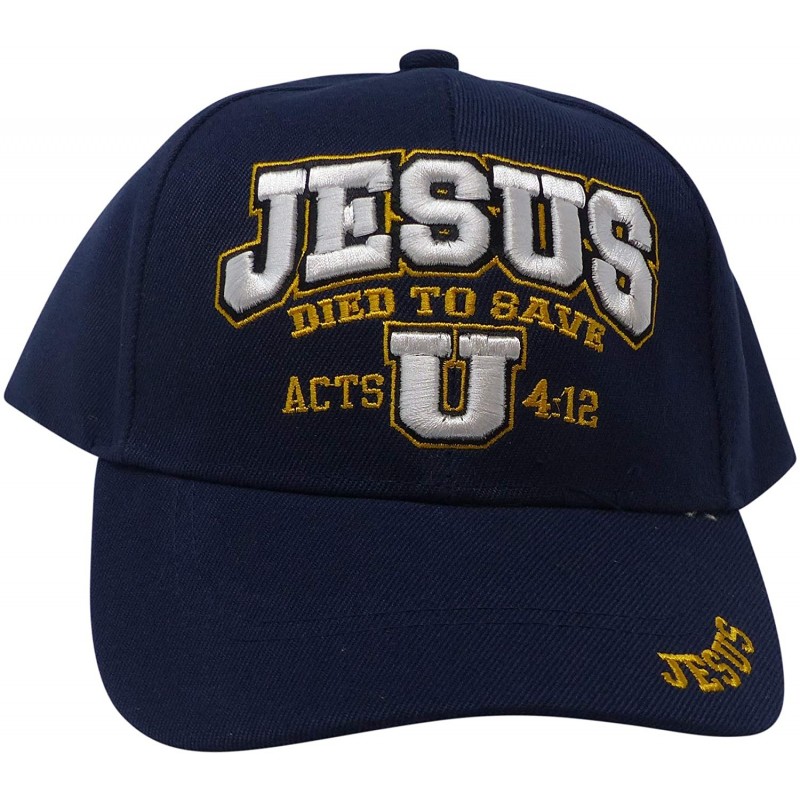 Baseball Caps God Hat Jesus Christ Baseball Cap - Religious Christian Gift for Men and Women - Jesus Died to Save U - Navy - ...