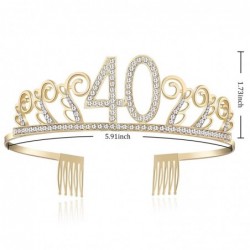 Headbands Birthday Rhinestone Princess Silver 21st - Gold-40th - CG18DC97Q3X $17.35