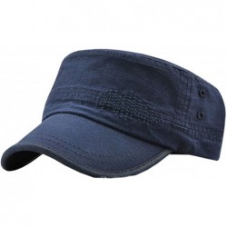 Newsboy Caps Men's Solid Color Military Style Hat Cadet Army Cap - B--dark Blue - CD18E2LN63M $25.90