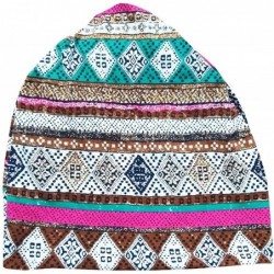 Skullies & Beanies Women's Printed Slouchy Chemo Beanie Cap Hat for Cancer Patients - Rose - C8182EYMY9O $20.09