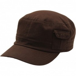 Baseball Caps Cadet Army Cap - Military Cotton Hat - Dark Brown2 - C012GW5UVBB $19.04